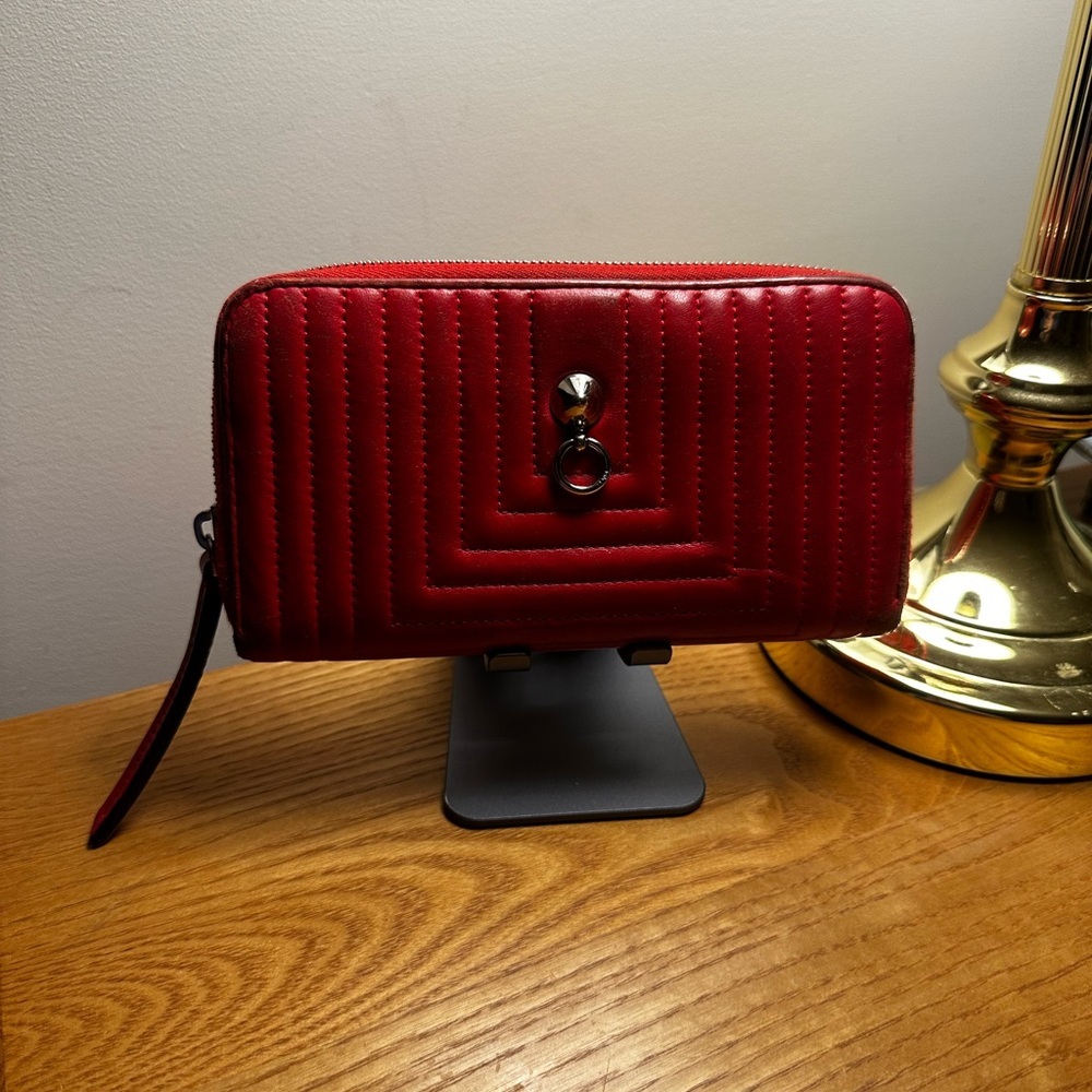 Fendi Vintage Ted Quilted Leather Zip Long Wallet.